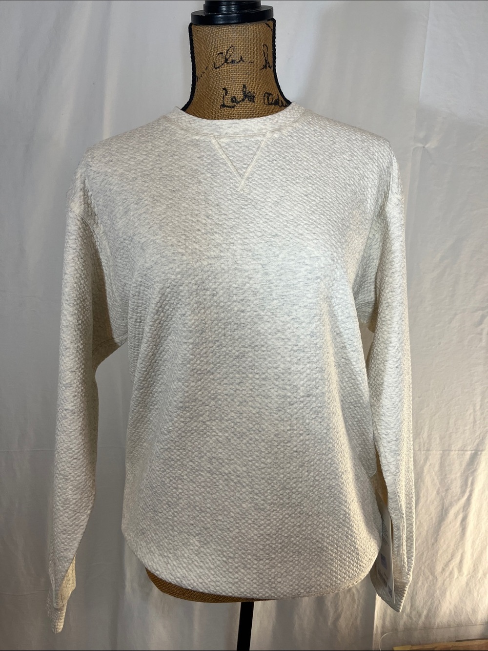 NWT Lululemon All Yours Crew Textured Cotton-Blend Heathered Gray Size 6